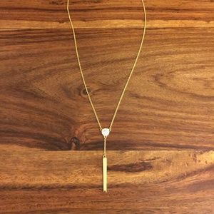 Lariat Necklace - 18k gold over sterling silver